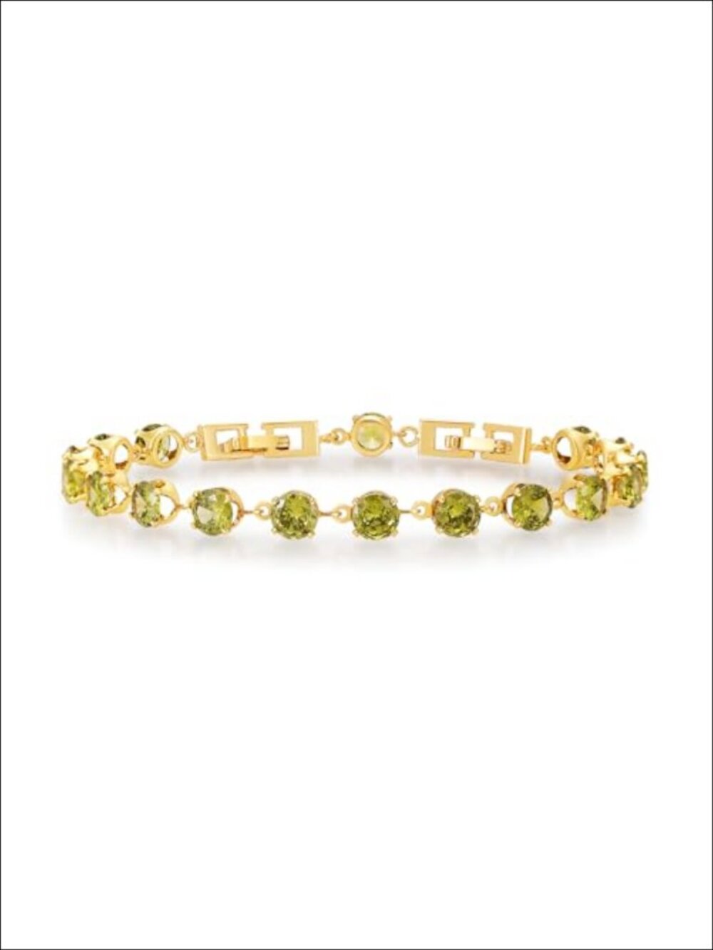 Gold Plated Peridot Birthstone Bracelet Waterproof Non Tarnish August Birthday